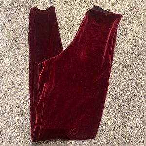 Commando red velvet leggings